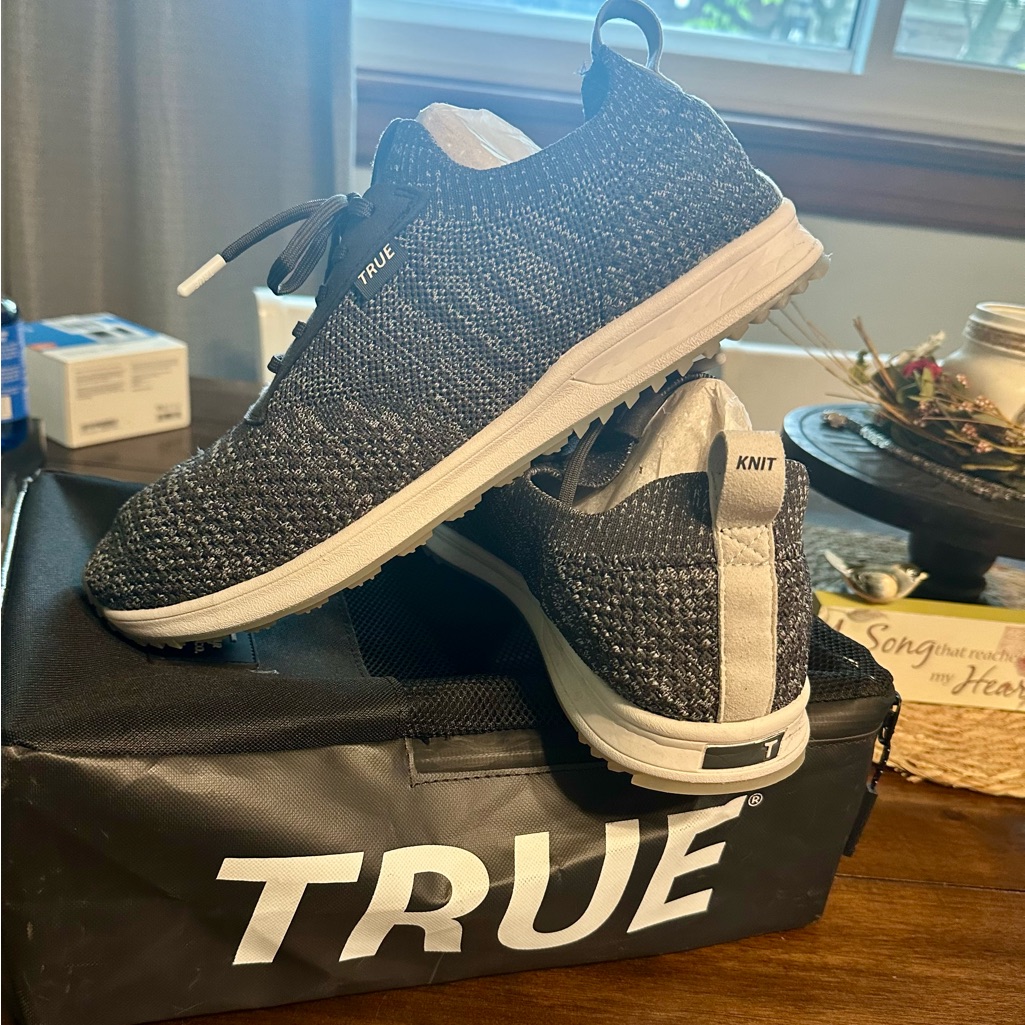 Black And White Knit Sneakers With Sleek Design